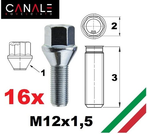 Kit bulloni ruota m12x1 5 - kit, m12x1.5